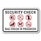 Signmission Safety Sign, 12 in Height, Aluminum, Security Check - Check A-1218 Security Check - Check - alternate 1